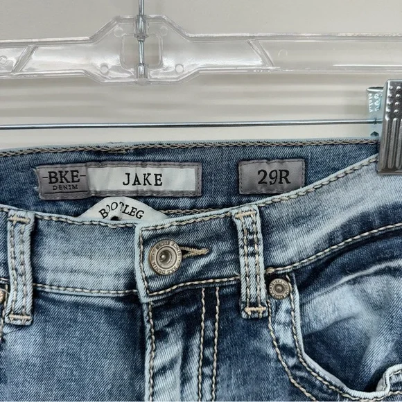 BKE Men's Jake Blue Distressed Slim Jeans F16 - Picture 6 of 9